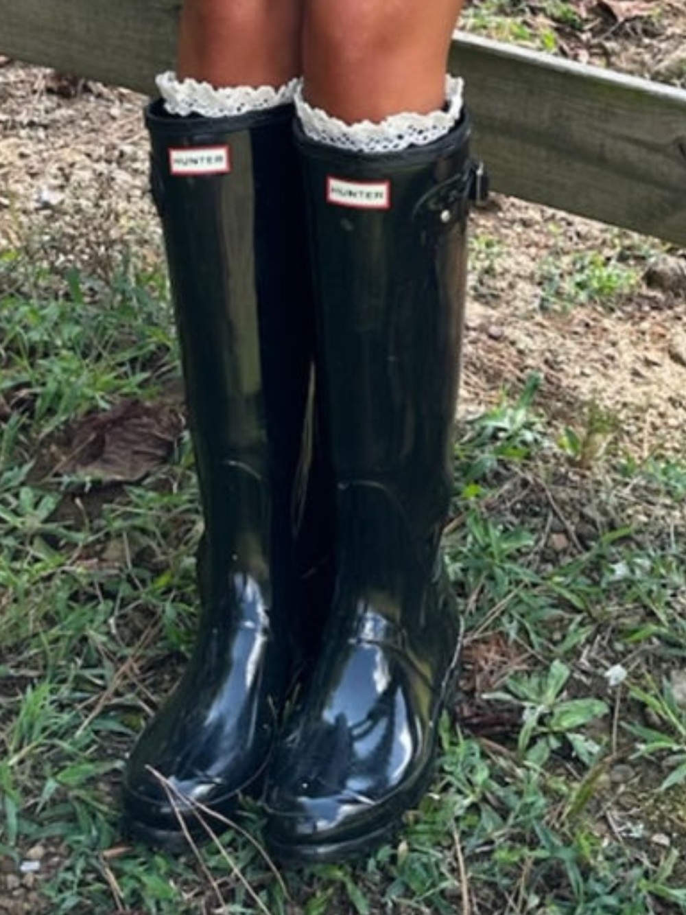 Navy blue original Tall gloss Hunter rain boots